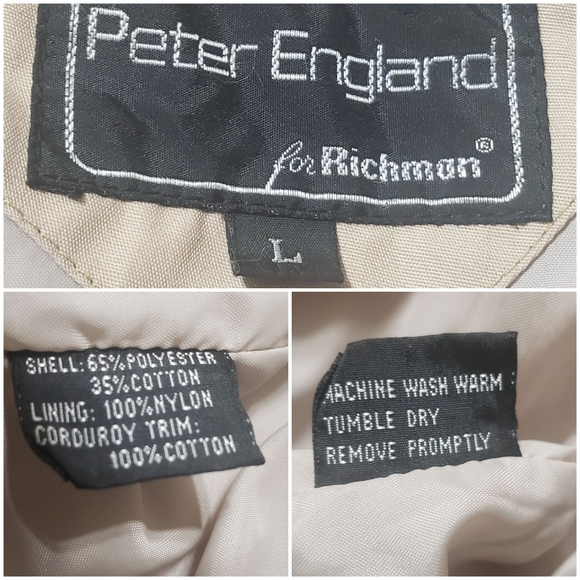 Vintage Men's Peter England Sz L Tan Bomber Jacket - Picture 4 of 13